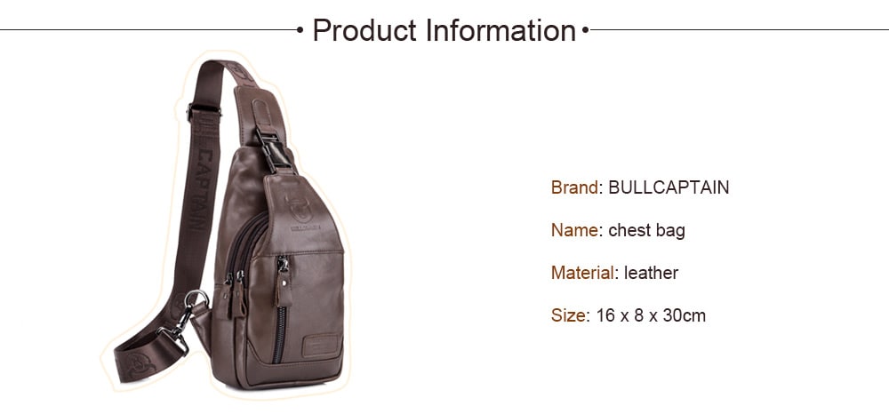 BULLCAPTAIN Anti-theft Leather Chest Bag for Men - Coffee BULLCAPTAIN Anti-theft Leather Chest Bag for Men - Coffee