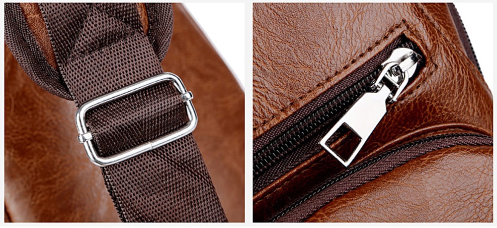 USB Charging Chest Bag Casual Fashion - Camel brown USB Charging Chest Bag Casual Fashion - Camel brown