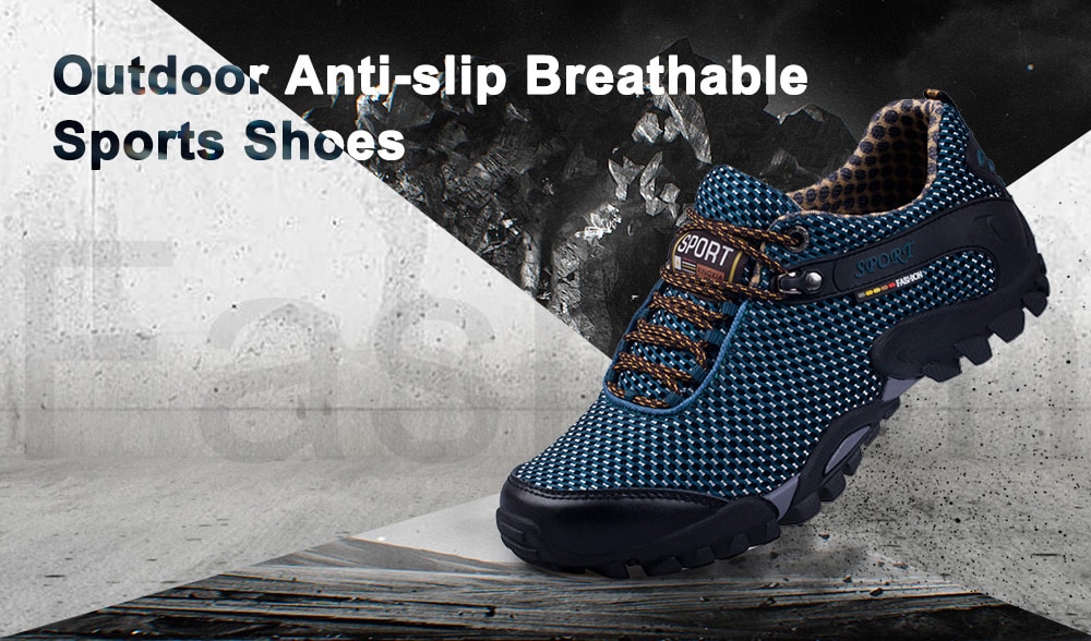 Men Lace-up Ventilated Sport Shoes- Blue Jay 43 Men Lace-up Ventilated Sport Shoes- Blue Jay 43