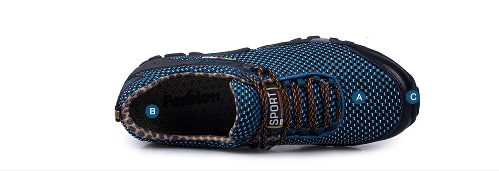Men Lace-up Ventilated Sport Shoes- Blue Jay 43 Men Lace-up Ventilated Sport Shoes- Blue Jay 43