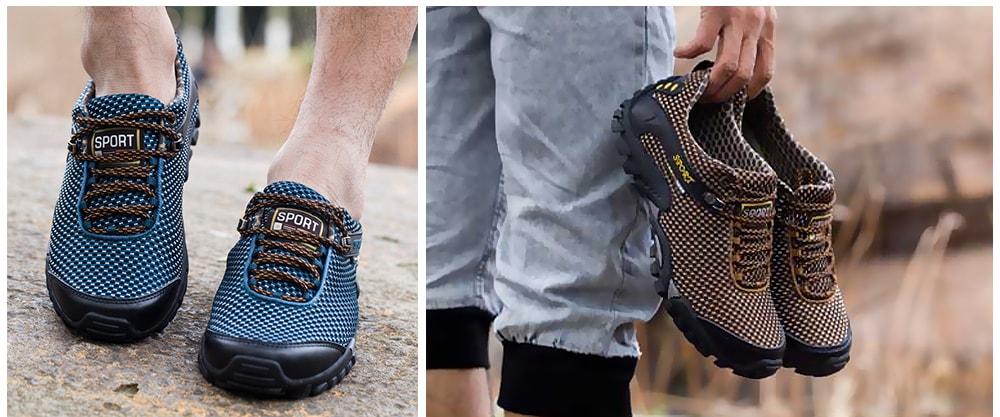 Men Lace-up Ventilated Sport Shoes- Blue Jay 43 Men Lace-up Ventilated Sport Shoes- Blue Jay 43