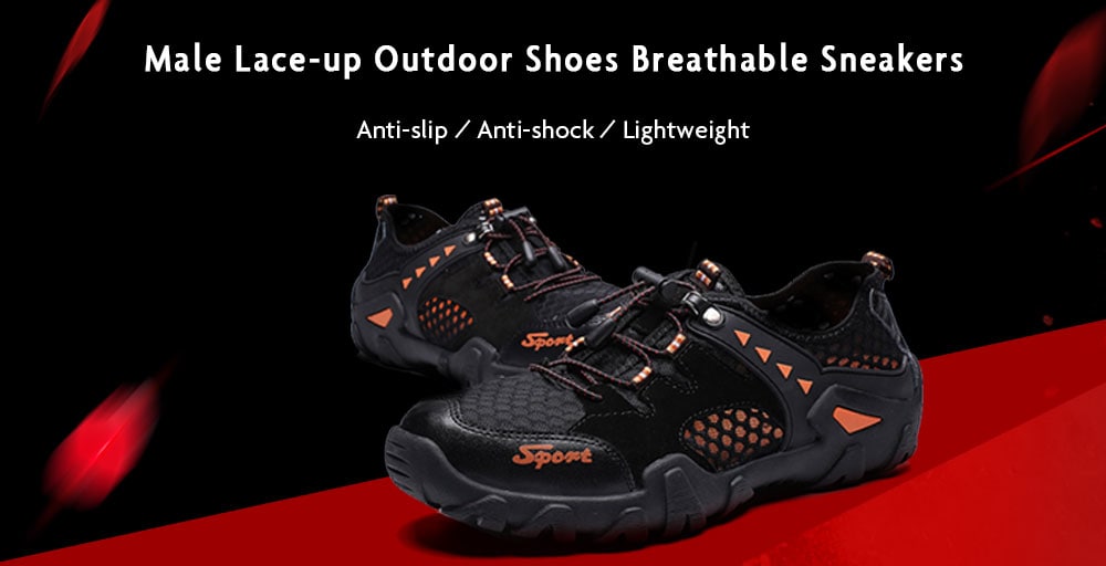 Men Outdoor Large Size Breathable Shoes- Light Brown EU 48 Men Outdoor Large Size Breathable Shoes- Light Brown EU 48