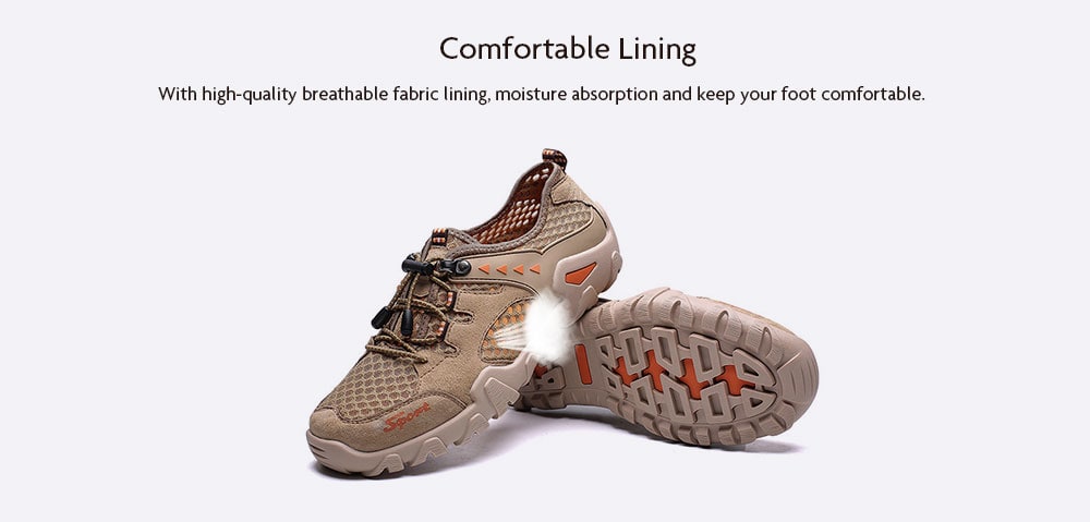 Men Outdoor Large Size Breathable Shoes- Light Brown EU 48 Men Outdoor Large Size Breathable Shoes- Light Brown EU 48