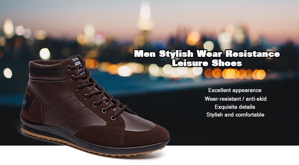 Men Stylish Wear Resistance Leisure Shoes- Deep Brown EU 44 Men Stylish Wear Resistance Leisure Shoes- Deep Brown EU 44