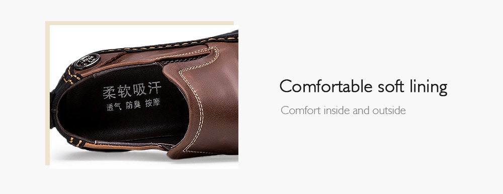 Men Leisure Comfortable Slip-on Casual Leather Shoes- Black EU 38 Men Leisure Comfortable Slip-on Casual Leather Shoes- Black EU 38