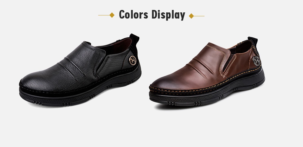 Men Leisure Comfortable Slip-on Casual Leather Shoes- Black EU 38 Men Leisure Comfortable Slip-on Casual Leather Shoes- Black EU 38