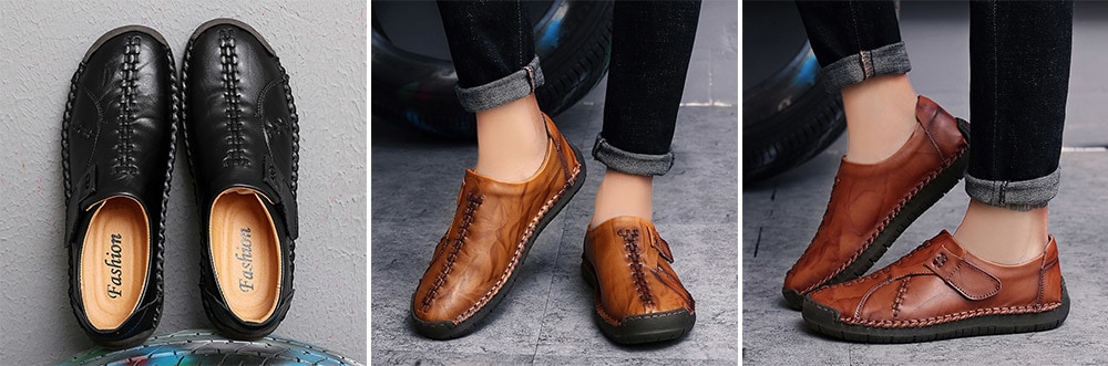 Trendy Soft Slip-on Leather Casual Shoes for Men- Chestnut EU 47 Trendy Soft Slip-on Leather Casual Shoes for Men- Chestnut EU 47