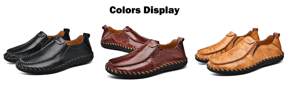 Leisure Wear-resistant Slip-on Men Leather Casual Shoes- Caramel 39 Leisure Wear-resistant Slip-on Men Leather Casual Shoes- Caramel 39