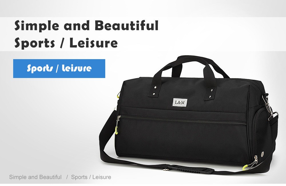 L&M Sports Dry Wet Depart Swimming Shoulder Bag with Shoes Compartment- Black L&M Sports Dry Wet Depart Swimming Shoulder Bag with Shoes Compartment- Black