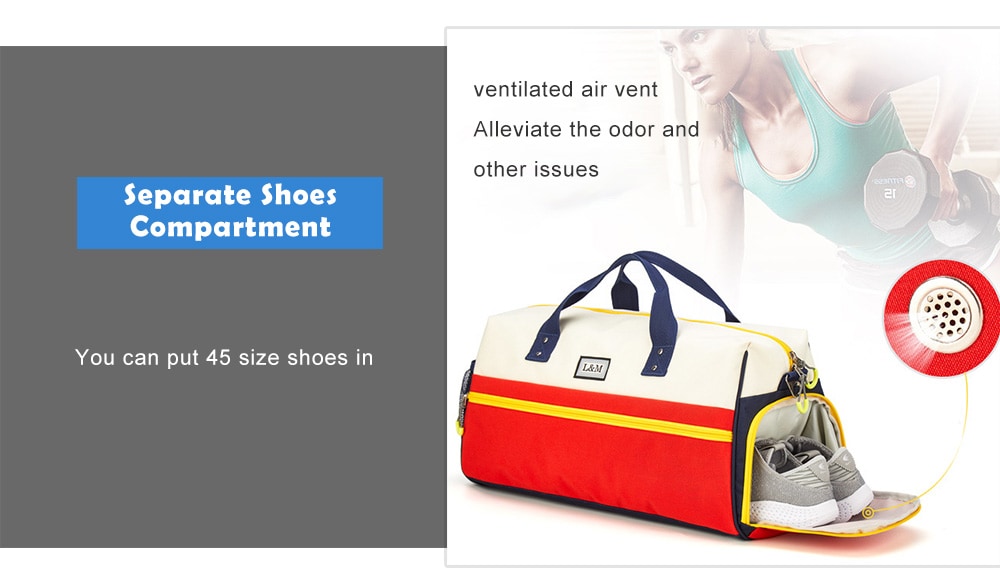 L&M Sports Dry Wet Depart Swimming Shoulder Bag with Shoes Compartment- Black L&M Sports Dry Wet Depart Swimming Shoulder Bag with Shoes Compartment- Black