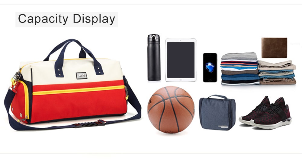 L&M Sports Dry Wet Depart Swimming Shoulder Bag with Shoes Compartment- Black L&M Sports Dry Wet Depart Swimming Shoulder Bag with Shoes Compartment- Black