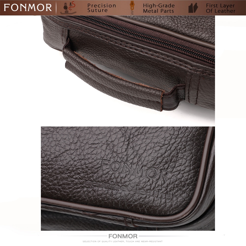 Fonmor Big Tote Bag for Men Business Causal Genuine Leather Briefcase Travel- Black Fonmor Big Tote Bag for Men Business Causal Genuine Leather Briefcase Travel- Black