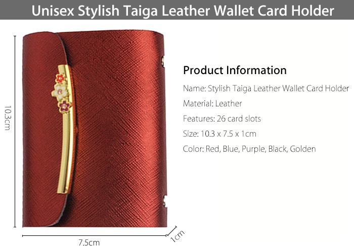 Unisex Stylish Taiga Leather Wallet Card Holder Hasp Closure- Blue Unisex Stylish Taiga Leather Wallet Card Holder Hasp Closure- Blue