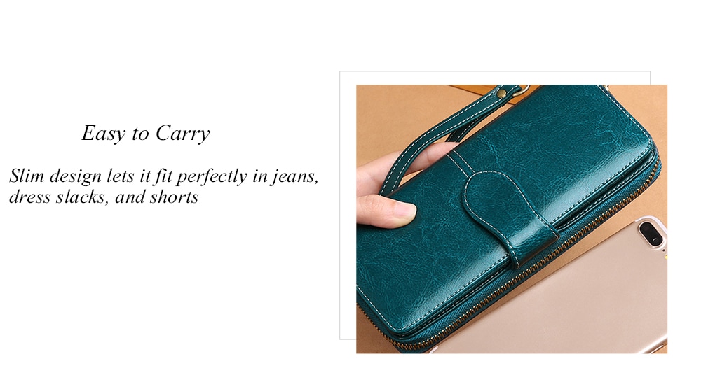 SENDEFN Long Multi-card Leather Clip Large Capacity Wallet Money Bag Case- Red Wine SENDEFN Long Multi-card Leather Clip Large Capacity Wallet Money Bag Case- Red Wine