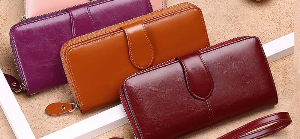 SENDEFN Long Multi-card Leather Clip Large Capacity Wallet Money Bag Case- Red Wine SENDEFN Long Multi-card Leather Clip Large Capacity Wallet Money Bag Case- Red Wine