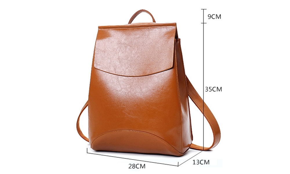 Portable PU Leather Backpack- Brown Portable PU Leather Backpack- Brown