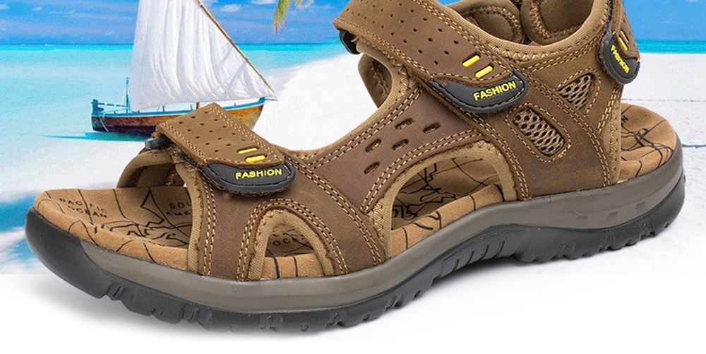 Men Fashion Round Toe Breathable Outdoor Beach Casual Sandals- Light Brown 45 Men Fashion Round Toe Breathable Outdoor Beach Casual Sandals- Light Brown 45