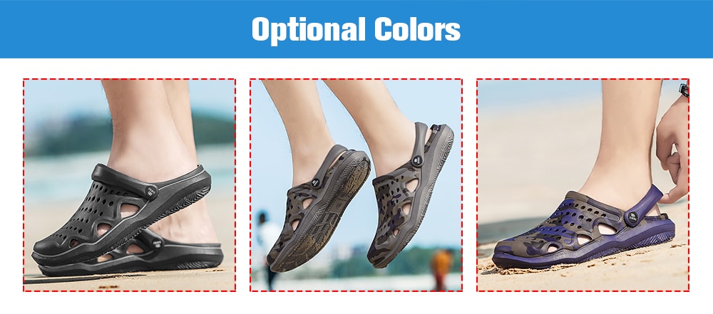 Stylish EVA Men's Casual Breathable Hole Slippers- Blue EU 39 Stylish EVA Men's Casual Breathable Hole Slippers- Blue EU 39