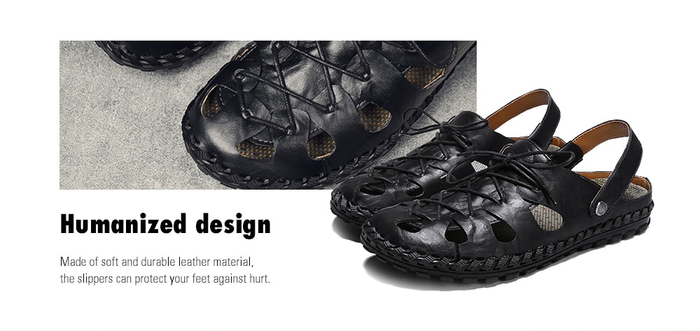 Lace-up Fashion Half-drag Head Sandals Slippers- Brown EU 42 Lace-up Fashion Half-drag Head Sandals Slippers- Brown EU 42
