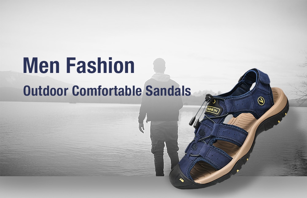 Fashion Outdoor Slip Sandals for Men- Golden brown EU 41 Fashion Outdoor Slip Sandals for Men- Golden brown EU 41