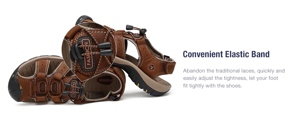 Fashion Outdoor Slip Sandals for Men- Golden brown EU 41 Fashion Outdoor Slip Sandals for Men- Golden brown EU 41