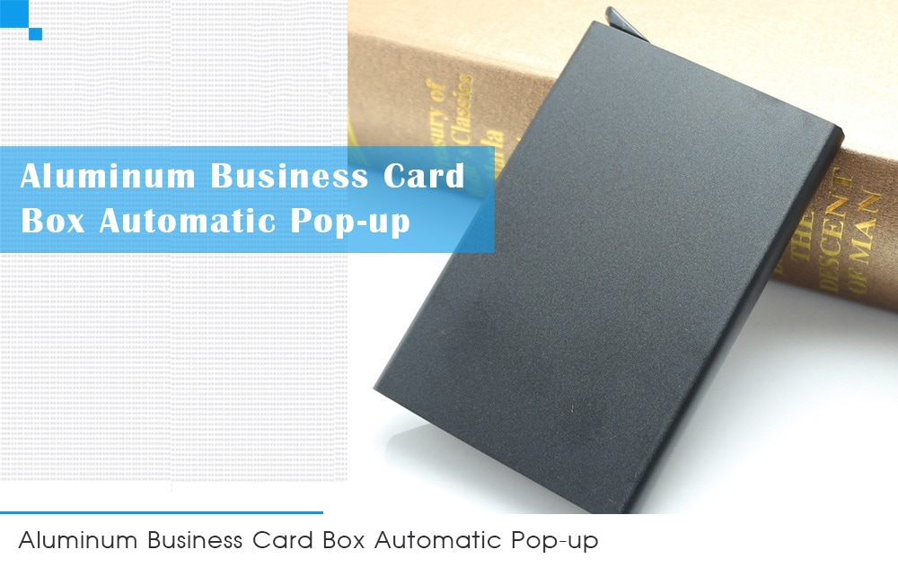 KB004 Aluminum Business Card Box Automatic Pop-up - Deep Sky Blue KB004 Aluminum Business Card Box Automatic Pop-up - Deep Sky Blue
