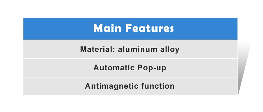 KB004 Aluminum Business Card Box Automatic Pop-up - Deep Sky Blue KB004 Aluminum Business Card Box Automatic Pop-up - Deep Sky Blue