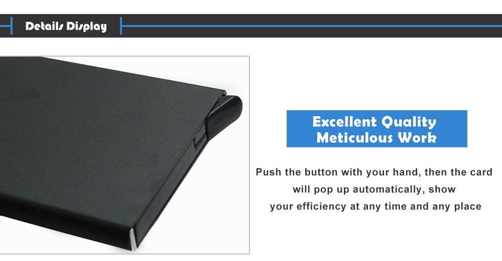 KB004 Aluminum Business Card Box Automatic Pop-up - Deep Sky Blue KB004 Aluminum Business Card Box Automatic Pop-up - Deep Sky Blue