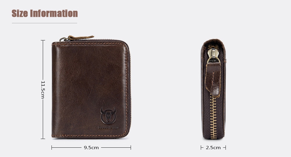 BULLCAPTAIN Leisure Genuine Leather Wallet Card Holder for Men - Black BULLCAPTAIN Leisure Genuine Leather Wallet Card Holder for Men - Black