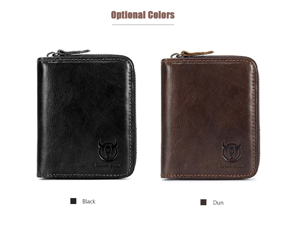 BULLCAPTAIN Leisure Genuine Leather Wallet Card Holder for Men - Black BULLCAPTAIN Leisure Genuine Leather Wallet Card Holder for Men - Black