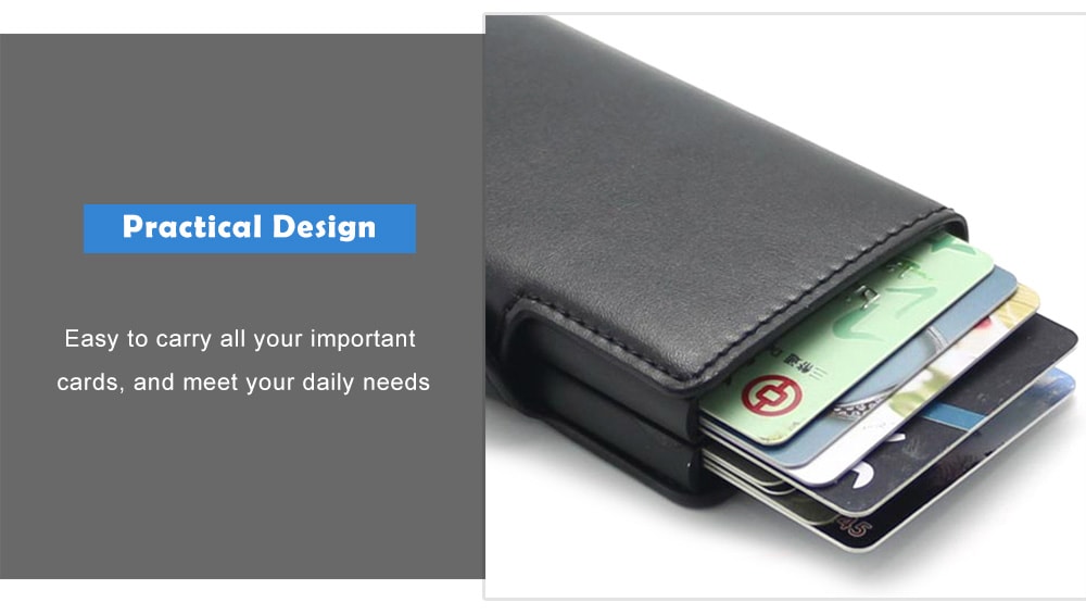 Men Leisure Card Holder Automatic Pop-up Leather Anti-theft- Cornflower Blue Men Leisure Card Holder Automatic Pop-up Leather Anti-theft- Cornflower Blue