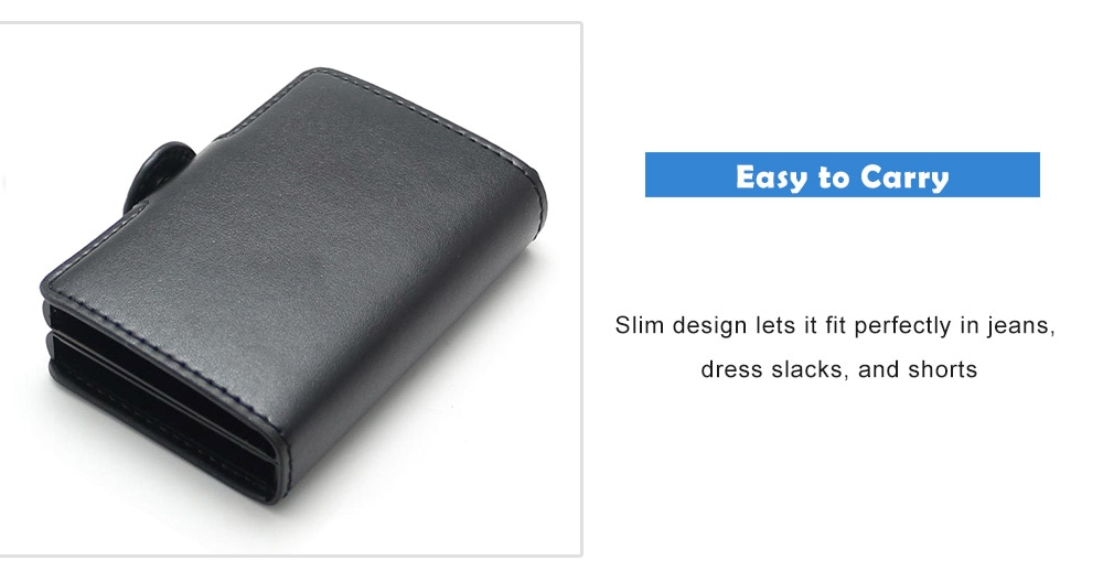 Men Leisure Card Holder Automatic Pop-up Leather Anti-theft- Cornflower Blue Men Leisure Card Holder Automatic Pop-up Leather Anti-theft- Cornflower Blue