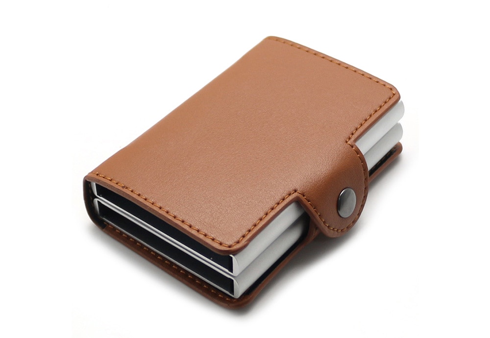 Men Leisure Card Holder Automatic Pop-up Leather Anti-theft- Cornflower Blue Men Leisure Card Holder Automatic Pop-up Leather Anti-theft- Cornflower Blue