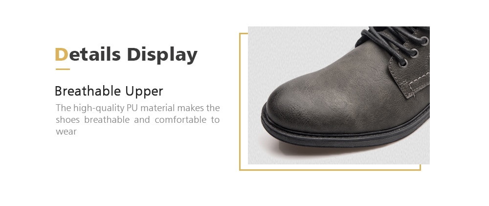 XPER Warm Comfortable Leisure Lace-up Casual Shoes for Men- Ash Gray EU 42 XPER Warm Comfortable Leisure Lace-up Casual Shoes for Men- Ash Gray EU 42