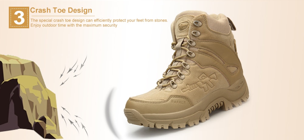 Outdoor Anti-slip Durable Warm Sports Boots for Men- Tan 39 Outdoor Anti-slip Durable Warm Sports Boots for Men- Tan 39