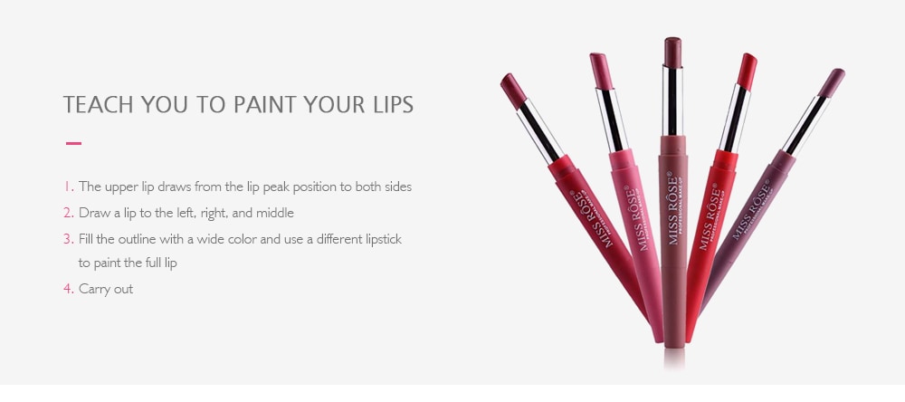 Miss Rose M 7102 - 001B Matte Lipstick Lip Liner- #001 Showgirl Miss Rose M 7102 - 001B Matte Lipstick Lip Liner- #001 Showgirl
