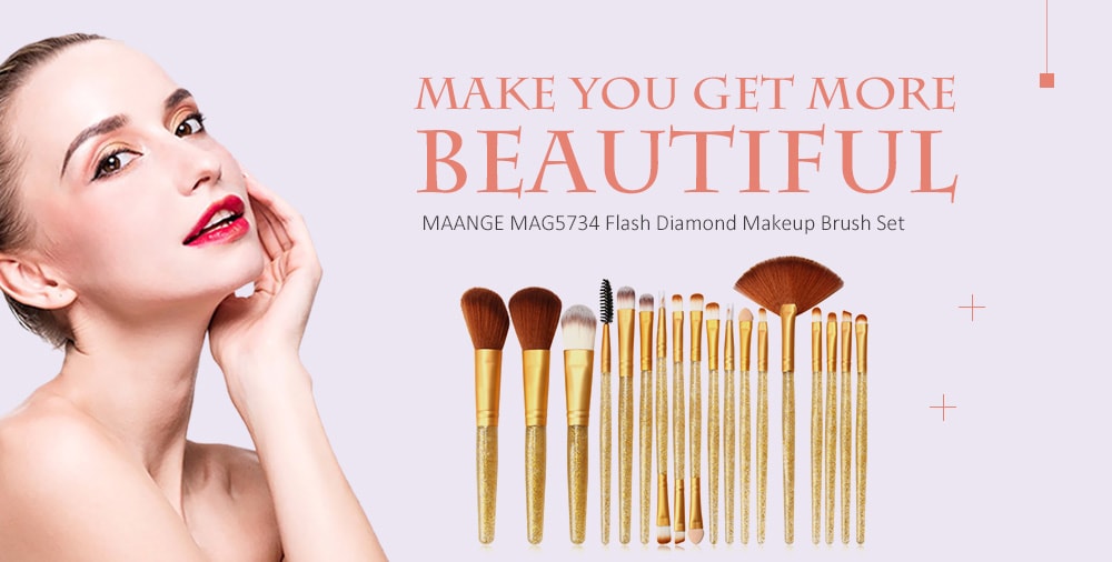 MAANGE MAG5734 Flash Diamond Makeup Brush Set Make Up Tool- Blue Koi MAANGE MAG5734 Flash Diamond Makeup Brush Set Make Up Tool- Blue Koi