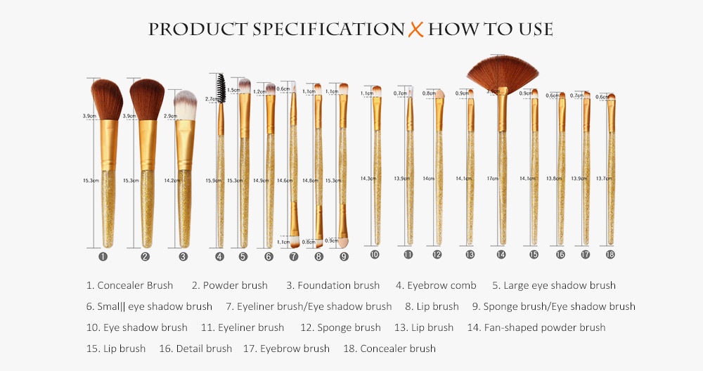 MAANGE MAG5734 Flash Diamond Makeup Brush Set Make Up Tool- Blue Koi MAANGE MAG5734 Flash Diamond Makeup Brush Set Make Up Tool- Blue Koi