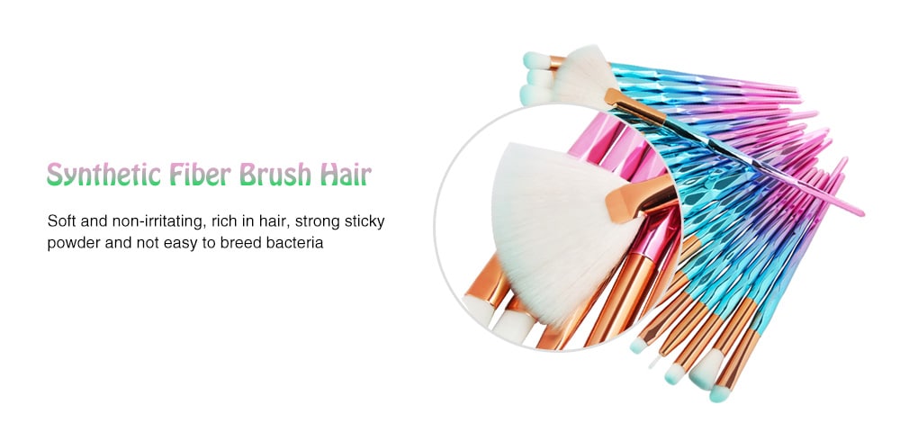 MAANGE 5527 Ultra Soft Synthetic Fiber Hair Makeup Brush 20pcs- Celeste MAANGE 5527 Ultra Soft Synthetic Fiber Hair Makeup Brush 20pcs- Celeste
