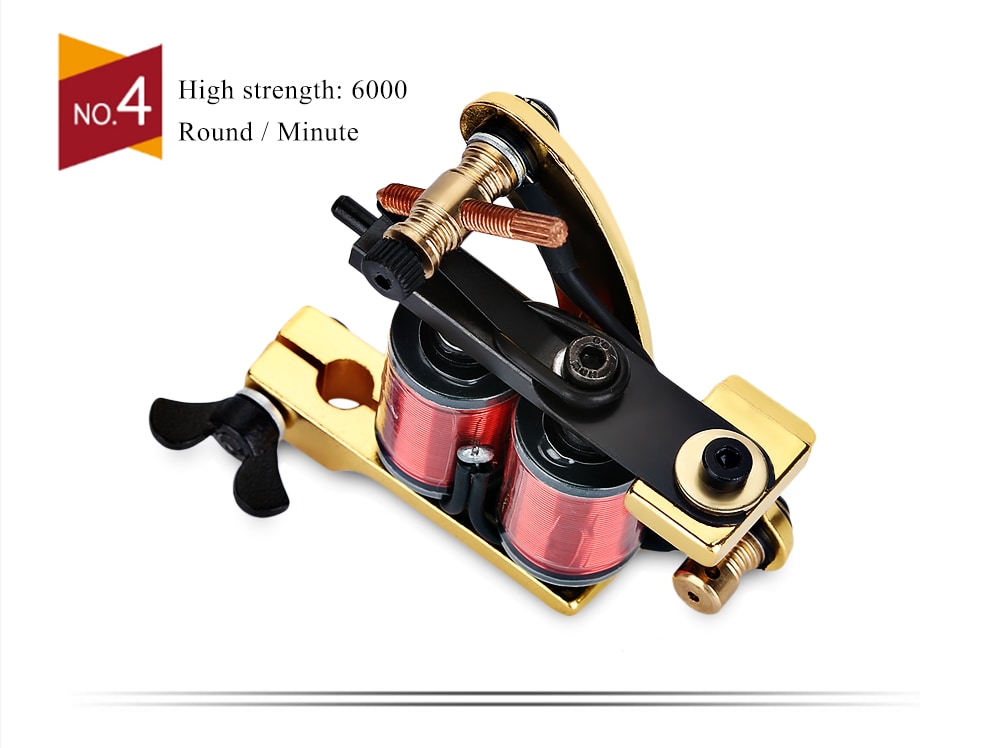 WORMHOLE TATTOO Professional Iron 10 Wrap Coils Machine Liner Shader Gun- Golden WORMHOLE TATTOO Professional Iron 10 Wrap Coils Machine Liner Shader Gun- Golden
