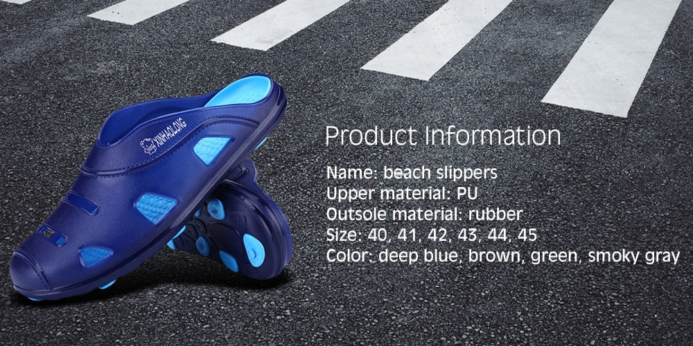 Men Hollow-out Environmental Beach Slippers Summer Shoes- Brown 43 Men Hollow-out Environmental Beach Slippers Summer Shoes- Brown 43