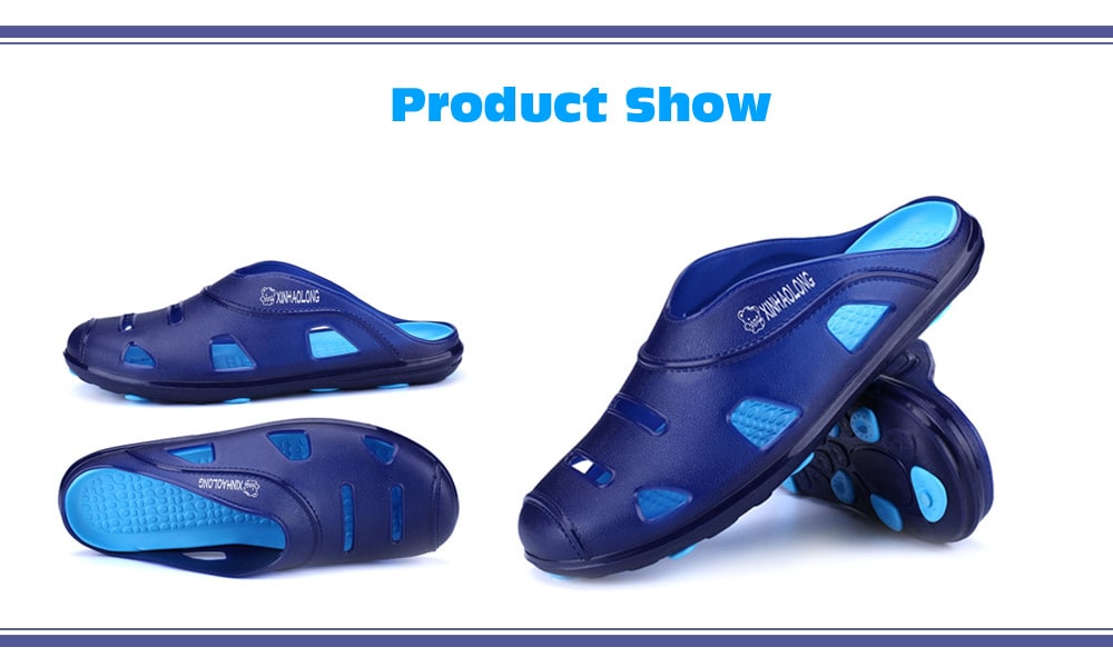 Men Hollow-out Environmental Beach Slippers Summer Shoes- Brown 43 Men Hollow-out Environmental Beach Slippers Summer Shoes- Brown 43