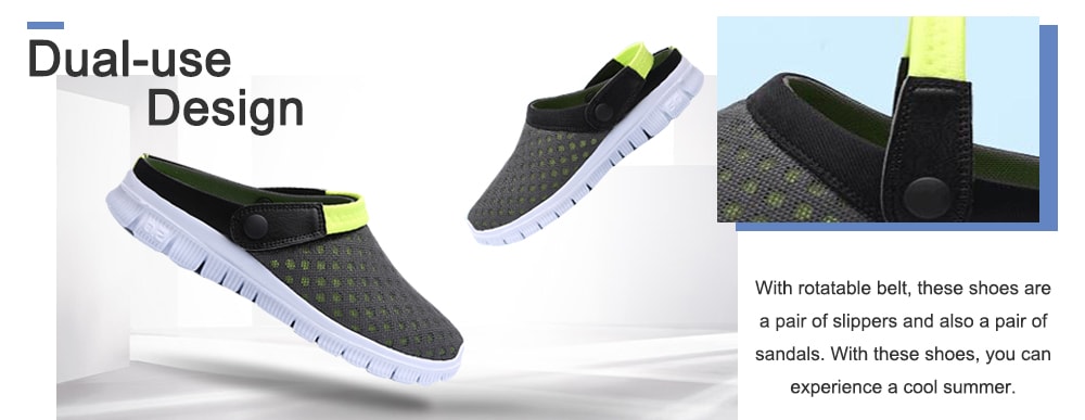 Trendy Summer Breathable Dual-use Anti-slip Slippers Sandals for Couple- Deep Sky Blue 46 Trendy Summer Breathable Dual-use Anti-slip Slippers Sandals for Couple- Deep Sky Blue 46