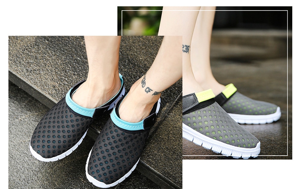 Trendy Summer Breathable Dual-use Anti-slip Slippers Sandals for Couple- Deep Sky Blue 46 Trendy Summer Breathable Dual-use Anti-slip Slippers Sandals for Couple- Deep Sky Blue 46