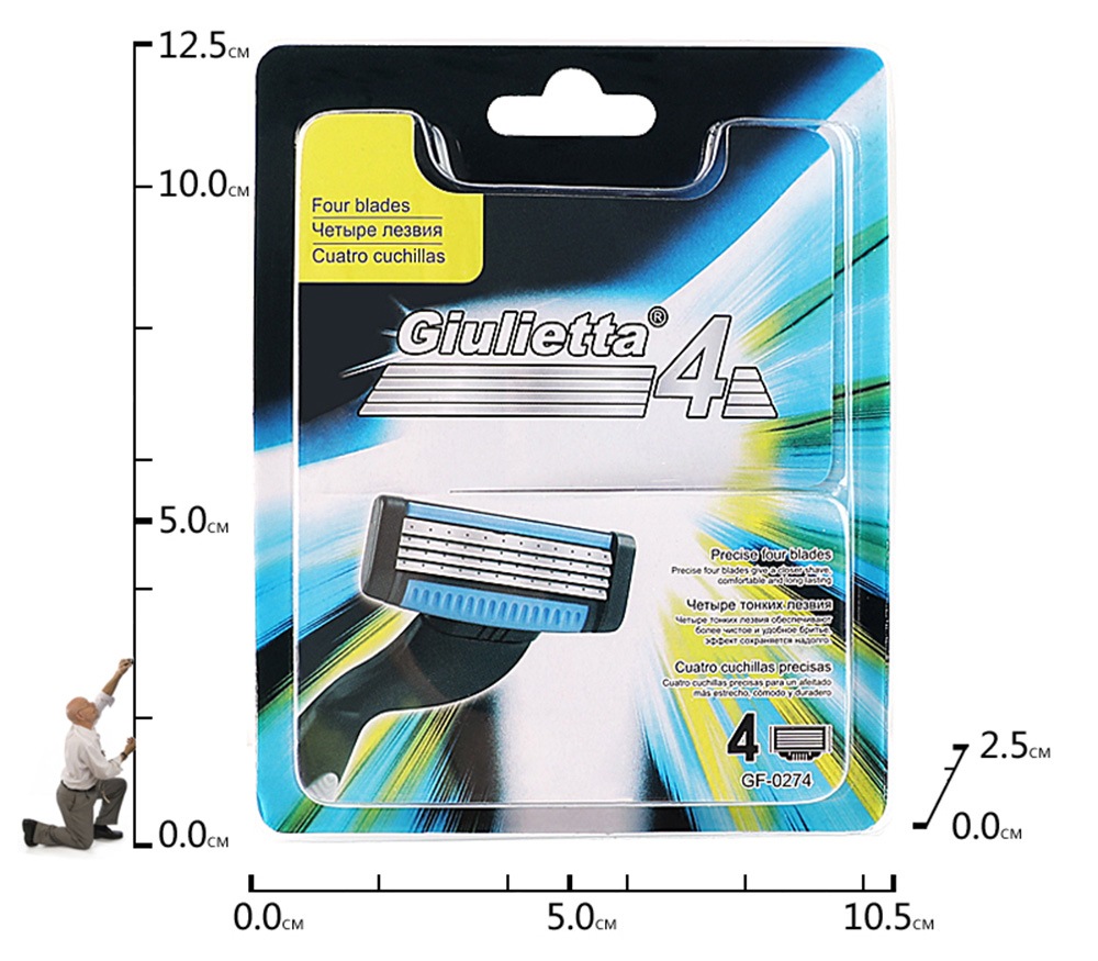 Giulietta GF4 - 0274 Four Layer Shaving Razor Blade For Men- Deep Sky Blue Giulietta GF4 - 0274 Four Layer Shaving Razor Blade For Men- Deep Sky Blue