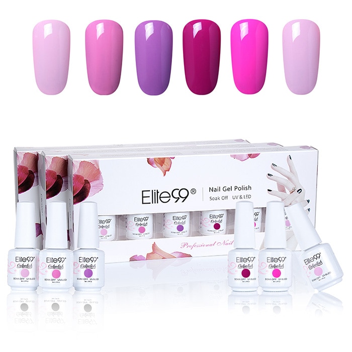 6 Colors UV LED Soak Off Elite99 Gel Polish Nail Art Set- #01 6 Colors UV LED Soak Off Elite99 Gel Polish Nail Art Set- #01