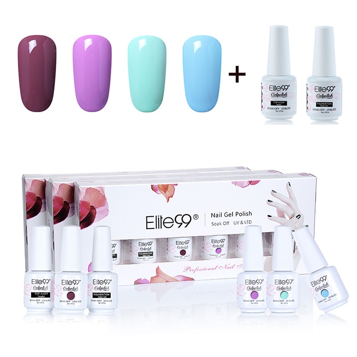6Pcs UV LED Soak Off Elite99 Gel Polish Lacquer Nail Set- #01 6Pcs UV LED Soak Off Elite99 Gel Polish Lacquer Nail Set- #01
