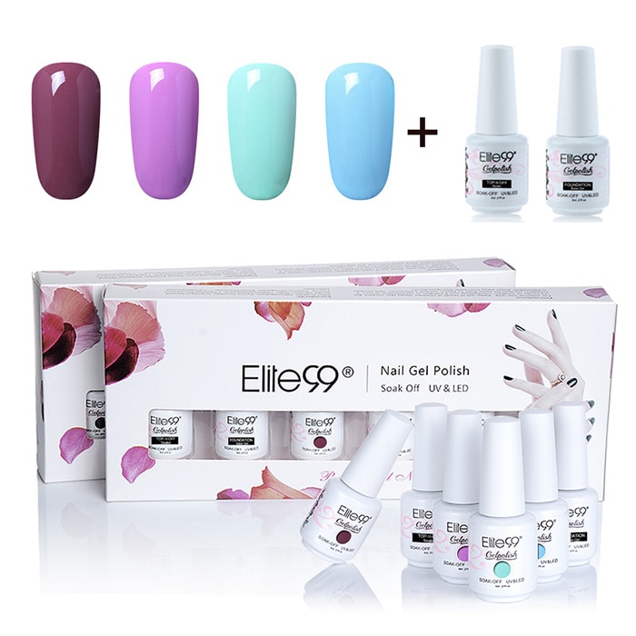 6Pcs UV LED Soak Off Elite99 Gel Polish Lacquer Nail Set- #01 6Pcs UV LED Soak Off Elite99 Gel Polish Lacquer Nail Set- #01