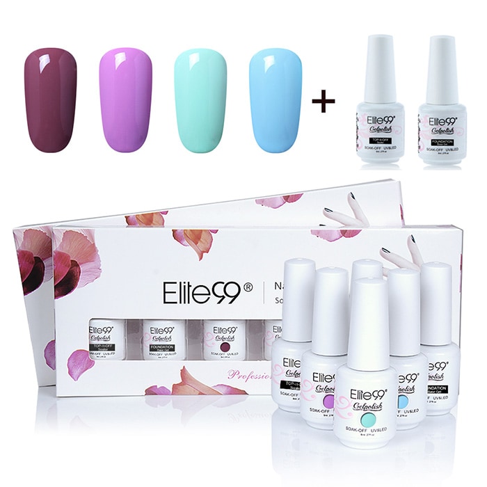 6Pcs UV LED Soak Off Elite99 Gel Polish Lacquer Nail Set- #01 6Pcs UV LED Soak Off Elite99 Gel Polish Lacquer Nail Set- #01