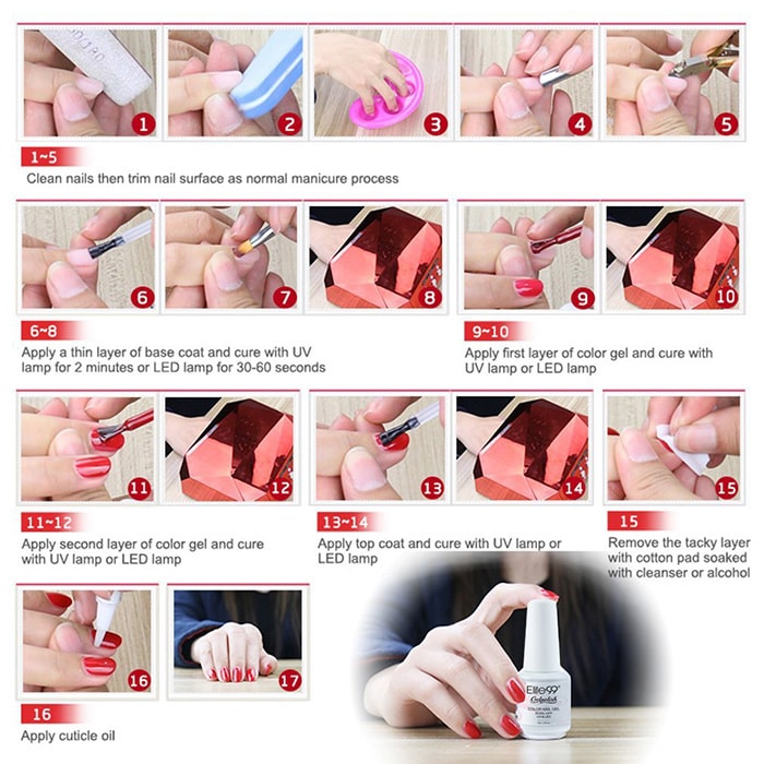 6Pcs UV LED Soak Off Elite99 Gel Polish Lacquer Nail Set- #01 6Pcs UV LED Soak Off Elite99 Gel Polish Lacquer Nail Set- #01